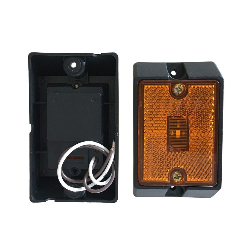 MAXXHAUL 80745 2x3 inch Rectangular Amber Side Marker LED Clearance Light with Reflector for Utility Boat Trailer RV Truck DOT Compliant Waterproof & Submersible - 2 Pieces - Image 3